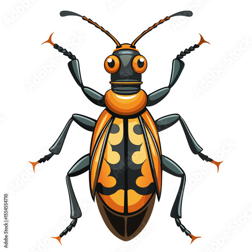 vector illustration of a longhorn beetle