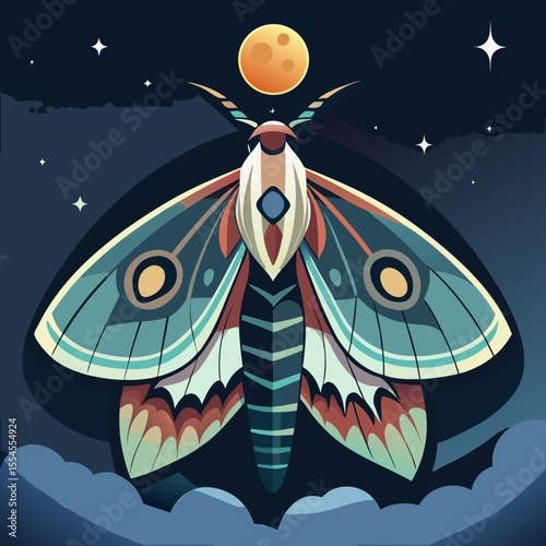 realistic moth in-night-