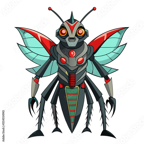 vector illustration of a robotic mosquito
