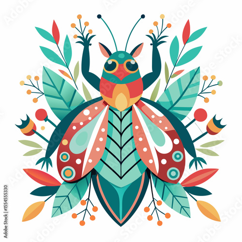 vector illustration of a bug white background