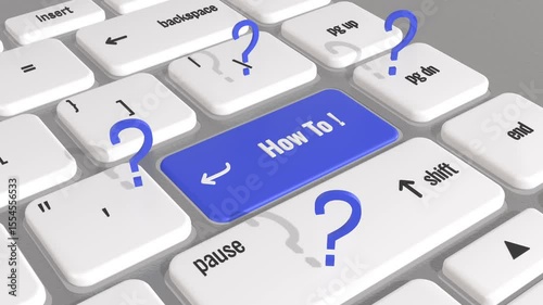 Animated How To ! Keyboard Key With Question Mark.