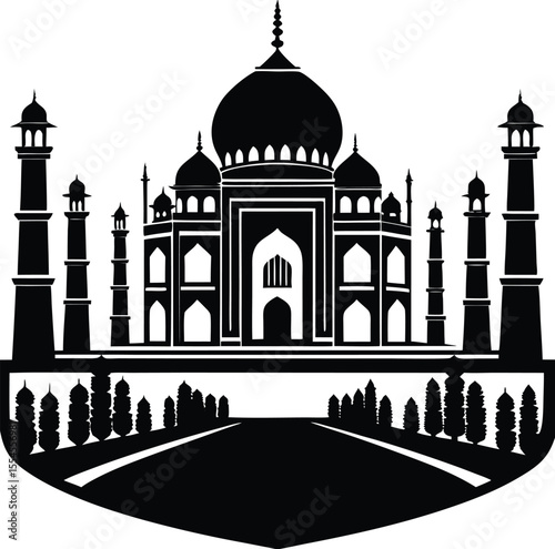Silhouette of the Taj Mahal