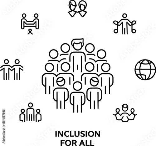 Diverse group people global community connection diversity inclusion