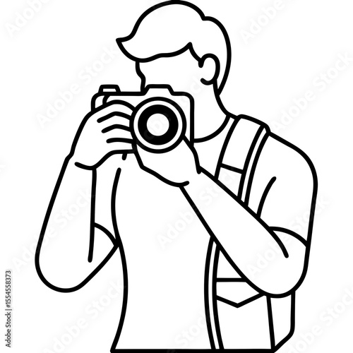 Silhouette vector of photographer in action – perfect for creative and commercial designs.