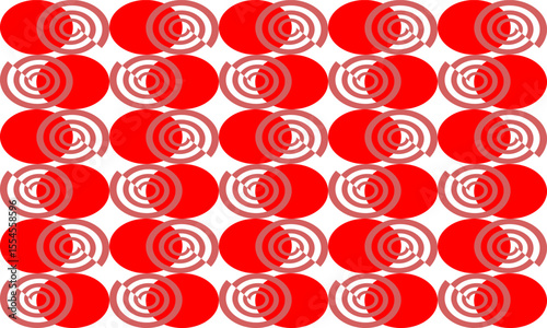 Pink and red Two tone seamless pattern with circles, dot and Fuzzy spin spiral block repeat seamless pattern, design for fabric print or wallpaper, vertical strip patter
