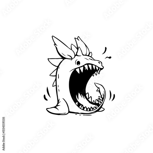 Whimsical monster character illustration with exaggerated features and playful design creating imaginative childlike appeal
