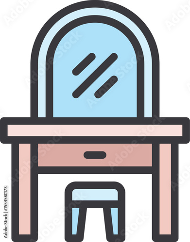 dressing table illustration on a white background   