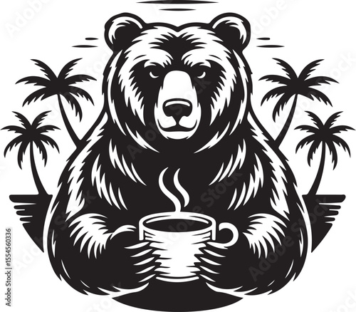  Grizzly bear logo design silhouette art 