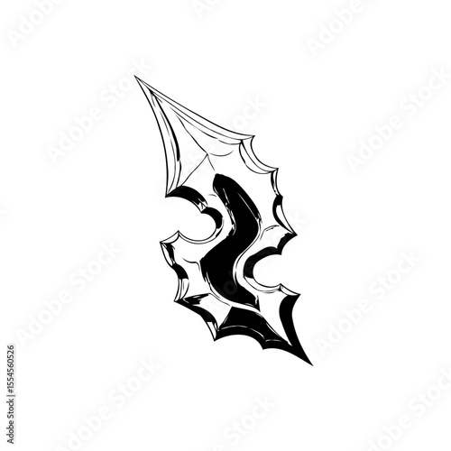 Intricate tribal inspired batwing vector illustration depicting gothic elegance and abstract symbolic meaning for design element