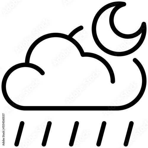 Night rain for weather, website, application, printing, document, poster design, etc
