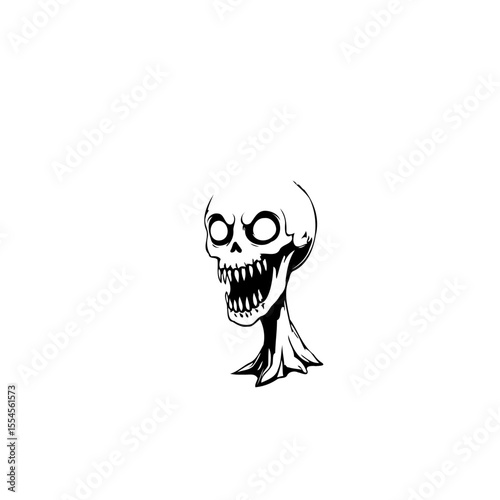 A terrifying depiction of skeletal horror a chilling skull illustration for your halloween designs and artistic creations