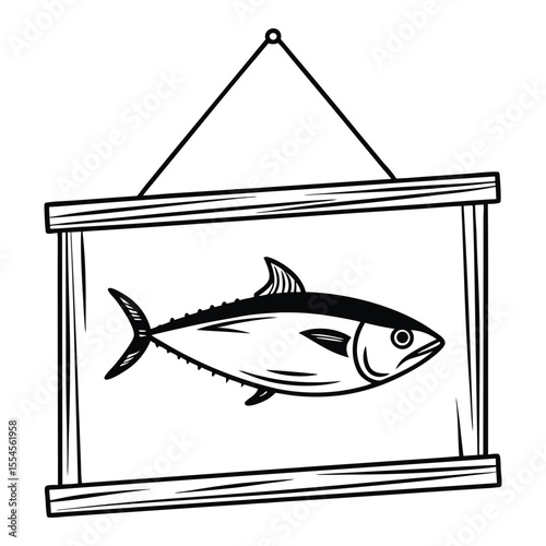 Isolated fish vector illustration for seafood, fishing, or marine animal designs on a white background
