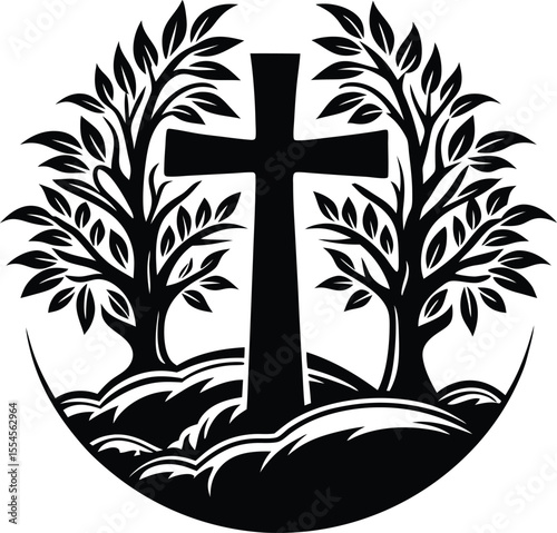 Silhouette of Christian Cross
