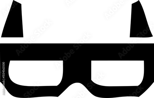 3D glasses icon representing immersive viewing, depth perception, stereoscopic movies, and entertainment technology.
