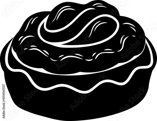 Cake art silhouette vector illustration