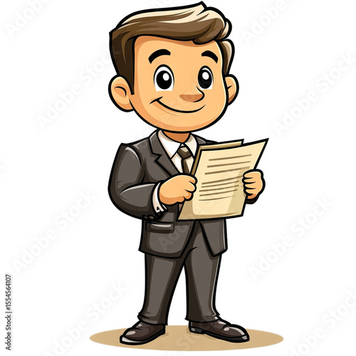Businessman Reading Important Documents
