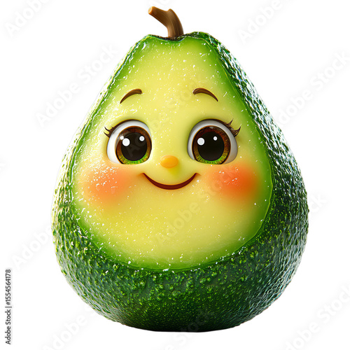 Adorable Cartoon Avocado with a Smile