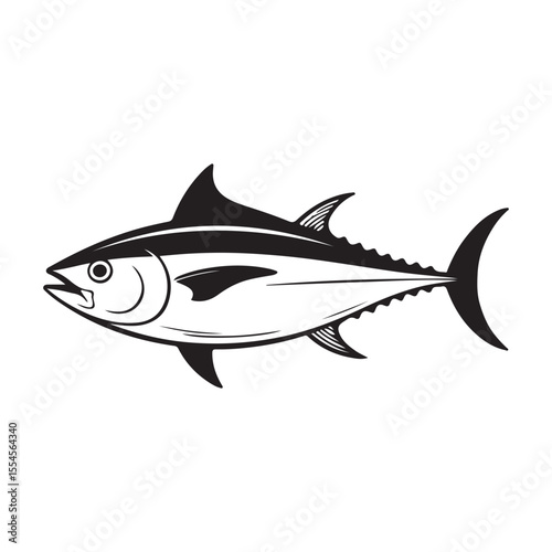 Vector illustration of a marine fish on a white background, perfect for designs featuring aquatic wildlife or seafood