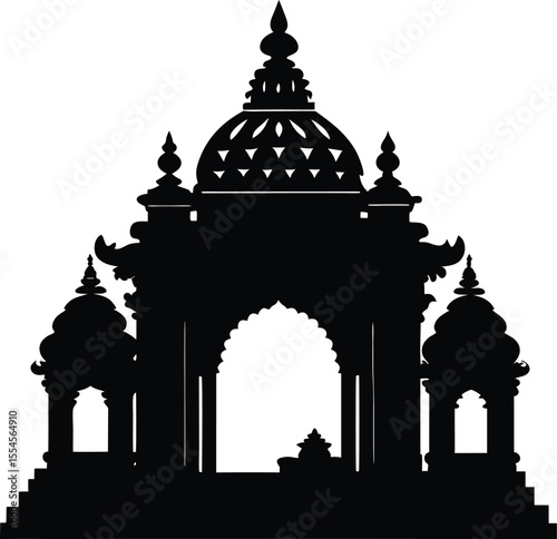 Silhouette of Hindu Temple Arch