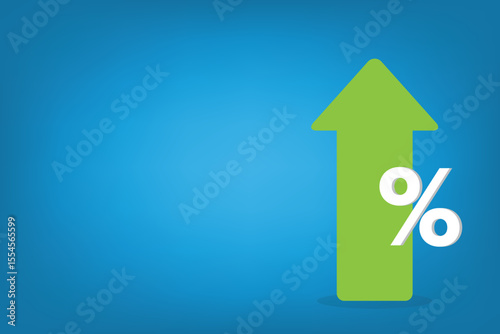 Green arrow with percentage symbol	