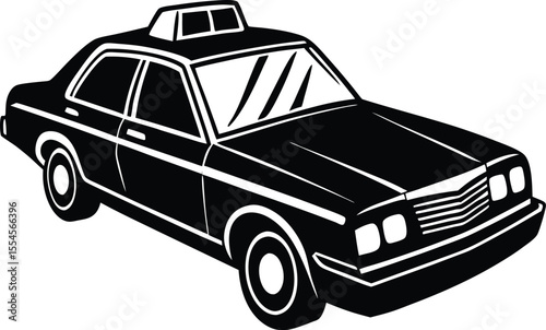 Silhouette of Police Car
