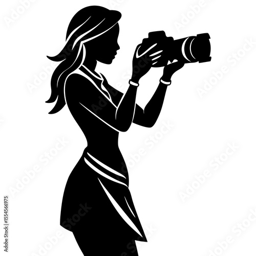 Silhouette vector of photographer in action – perfect for creative and commercial designs.