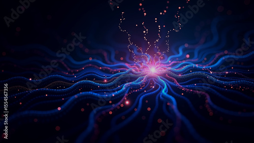 Vibrant cosmic energy swirl, dynamic blue and purple hues creating an abstract space theme, ideal for sci-fi designs.