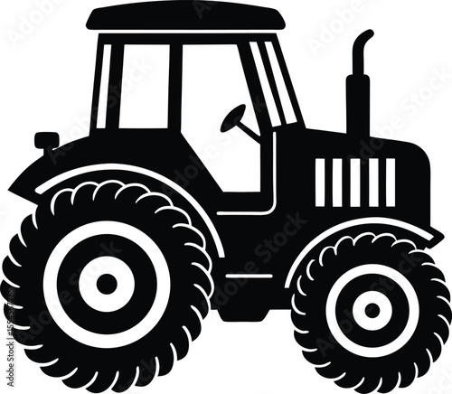 Silhouette of Tractor