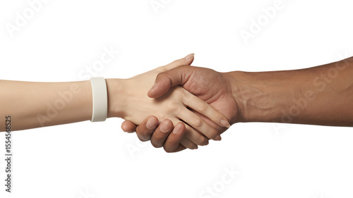 Handshake on Isolated Background Unity and Partnership