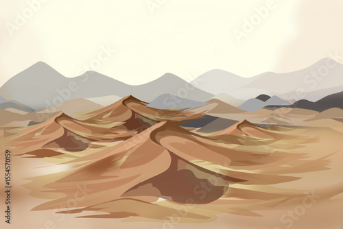 desert landscape with mountains