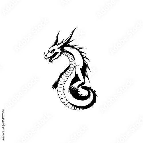 Dragon mythical creature drawing showcasing strength power and ancient symbolism with detailed scales and fierce gaze
