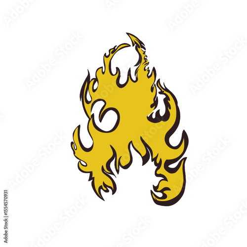 yellow fire icon vector without background