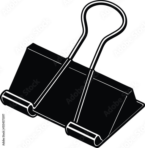 Silhouette of a binder clip