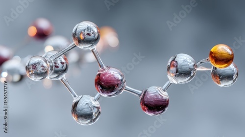 Transparent molecular structure of peptides representing chemistry and biotechnology concepts