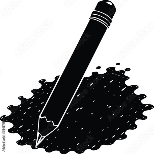 Silhouette of a pencil with eraser