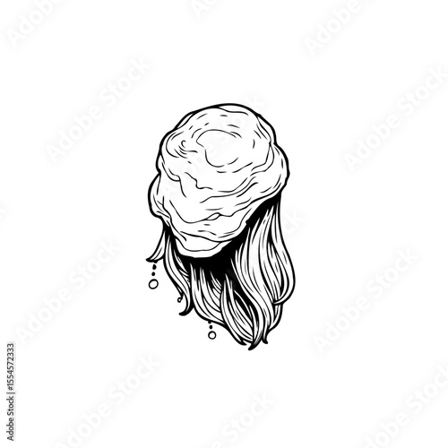 Elegant jellyfish illustration capturing the beauty and grace of marine life in artistic rendition drawing