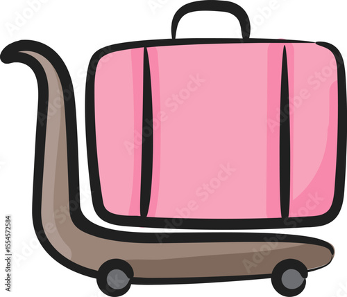 luggage cart illustration on a white background        
