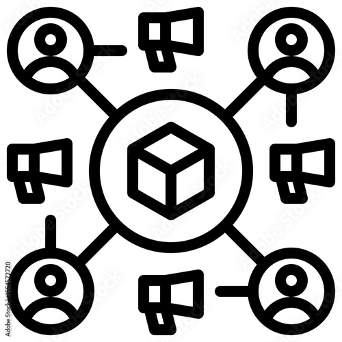 affiliate icon vector with line style