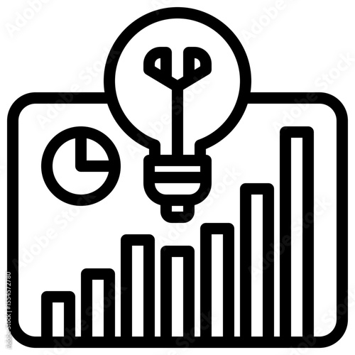 brain storming icon vector with line style