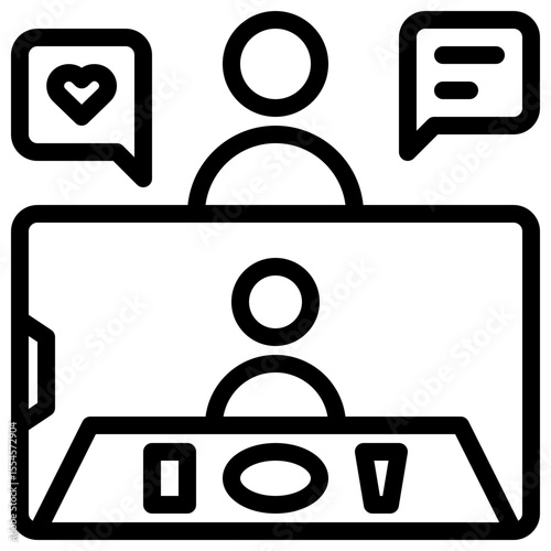 food vloger icon vector with line style