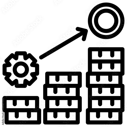 process icon vector with line style