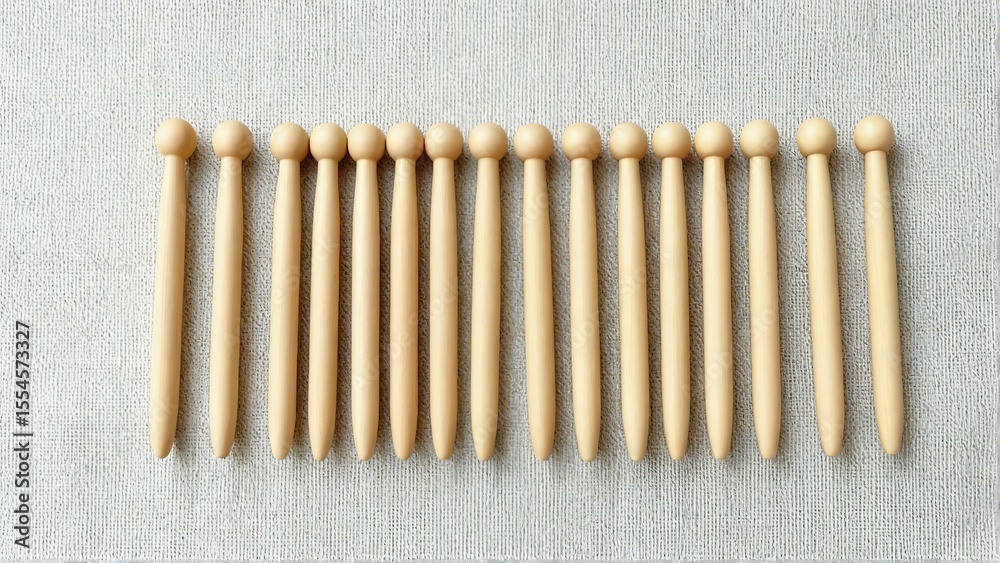 Fototapeta premium Drumsticks music percussion instrument rhythm band orchestra drumming musician drummer wood sticks beige