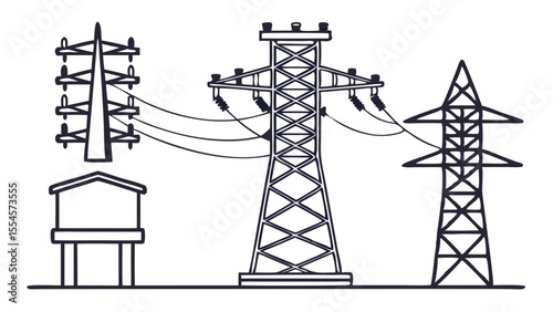 power lines vector