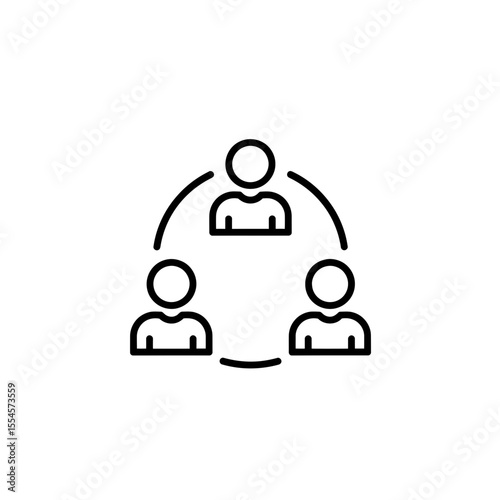 Iconic representation of interconnectedness among group members illustrating collaborative synergy dynamic network partnership and community building