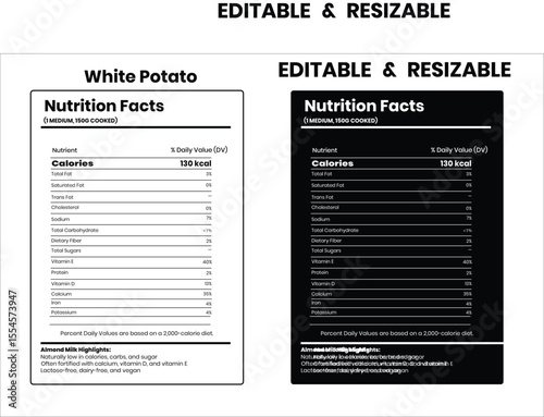 nutrition facts, food label, calorie chart, protein infographic, healthy eating, vitamin chart, editable template, diet plan, meal prep nutrition, food packaging label
