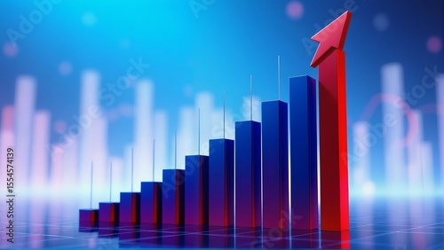 Growth chart business graph arrow up trend financial data analysis stock market investment success