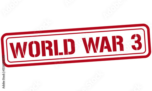 WORLD WAR 3 red stamp text vector, rubber stamp