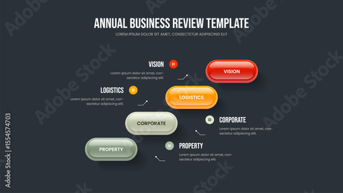 Investor Insight 4 Step Infographic Slideshow Template. Advertising Strategy Frame Design Vector Illustration. Market Launch Four Element Diagram Presentation Layout.