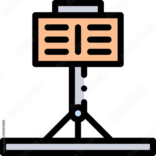 music stand illustration on a white background       