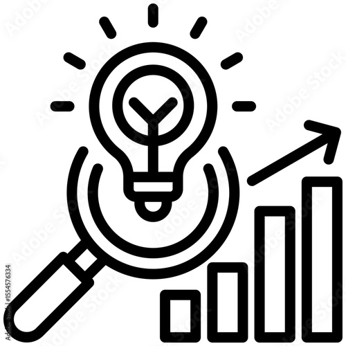 Analyzer icon for content carketing, business, website, application, printing, document, poster design, etc